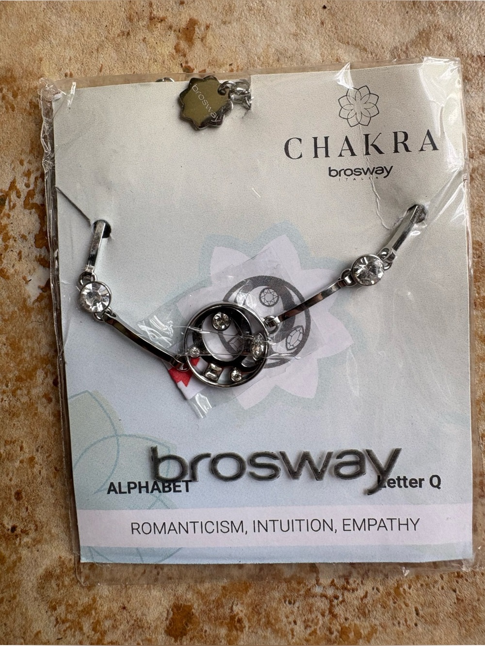 Chakra Alphabet Letter Q Silver Bracelet - Silver